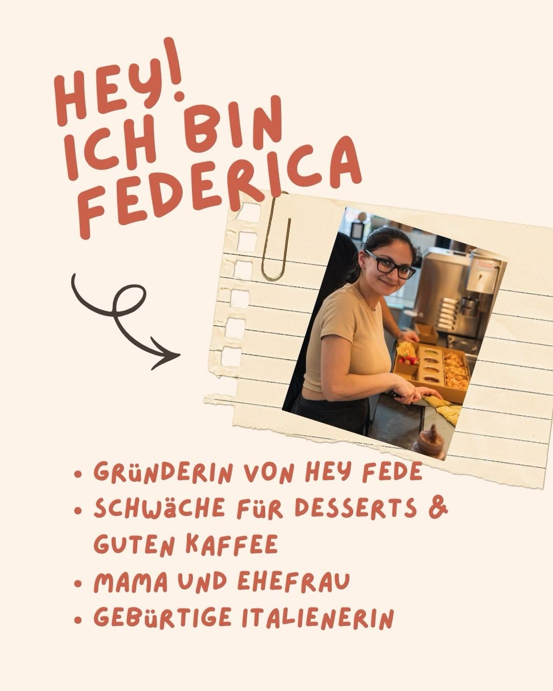 Federica, Gründerin des Hey Fede! Dessertbar & Café in Wetzlar, bei der Arbeit in der Küche